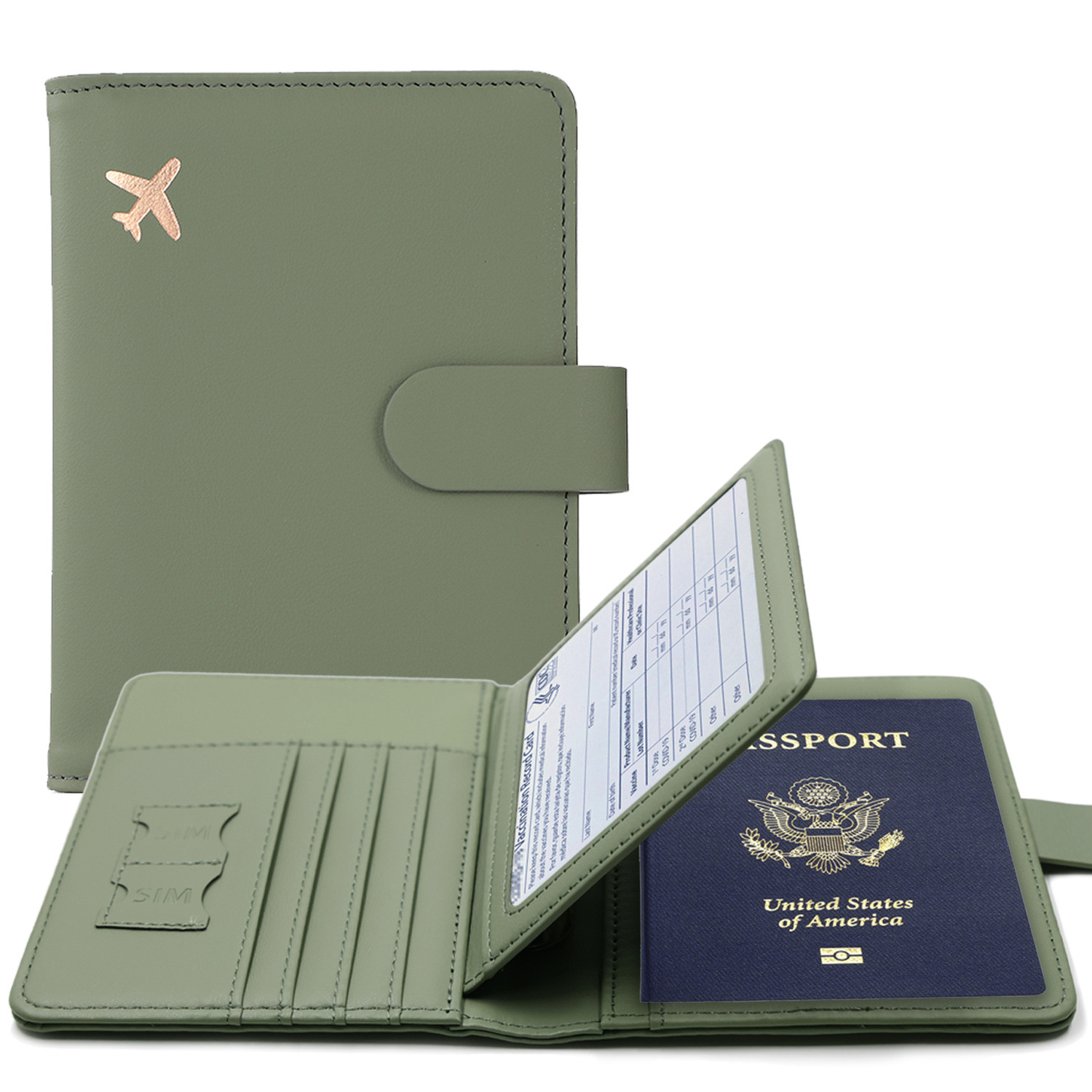 Index Card Holder - Capa para passaporte rfid, porta-passaporte multifuncional,