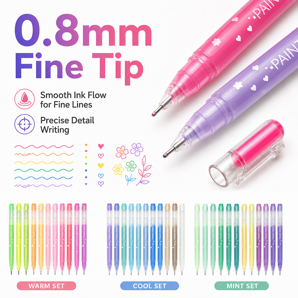 Conjunto de Canetas Gel Acríli - Correction Pen Fine avaliação e preço